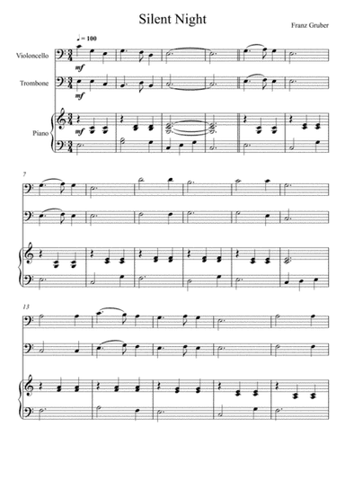 Franz Gruber - Silent Night (Violoncello and Trombone Duet) (arr. André Laitano)