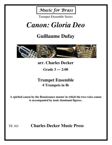 Canon Gloria Deo for Trumpet Ensemble (arr. Charles Decker)
