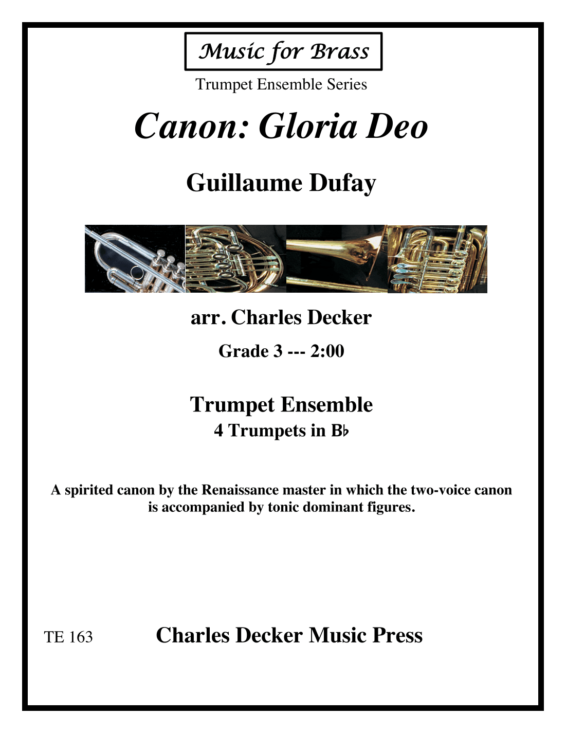 Canon Gloria Deo for Trumpet Ensemble (arr. Charles Decker)