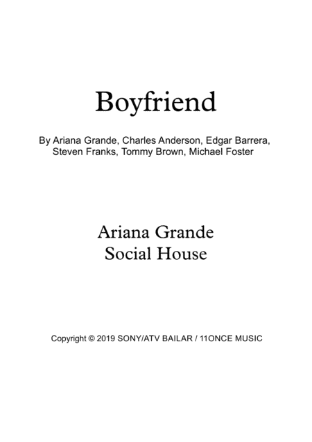 Boyfriend (arr. Clare Son)