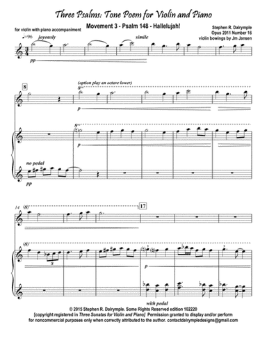 Three Psalms (Movement 3) Psalm 148 Hallelujah!