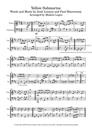Yellow Submarine (arr. Madelu Lopes)