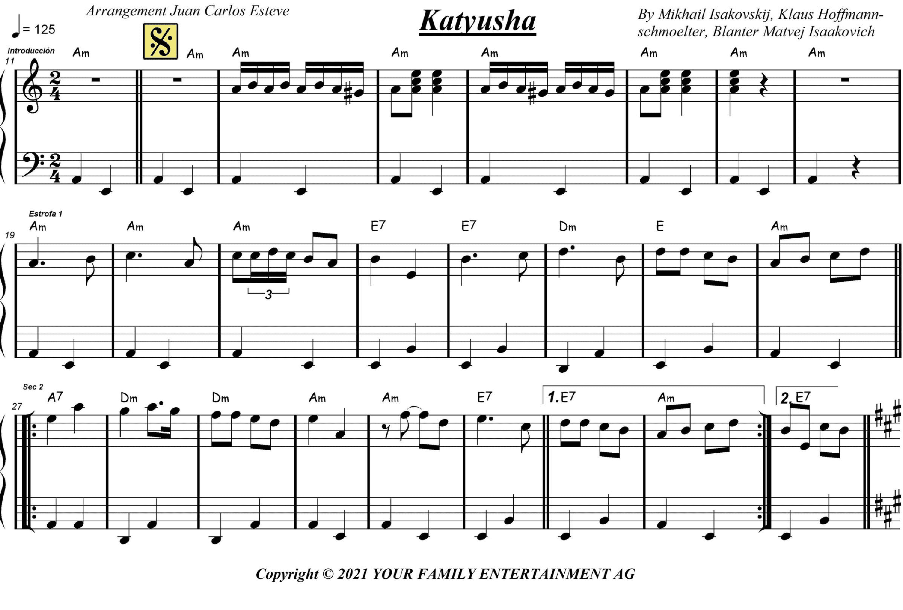 Katyusha (arr. juan carlos esteve / Gran Coda)