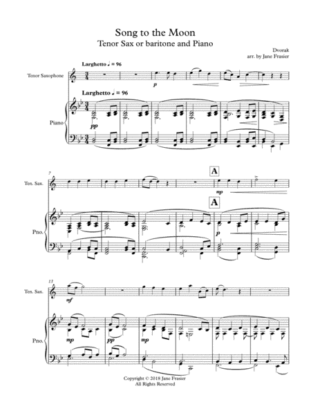 Song to the Moon (arr. Jane Frasier)