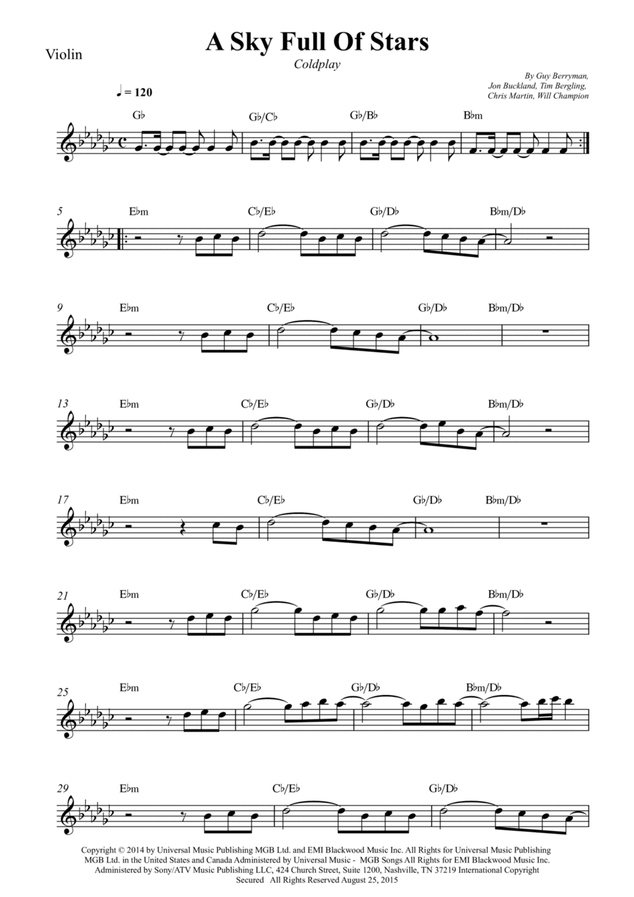 A Sky Full Of Stars (arr. Wesley S. SIlva)