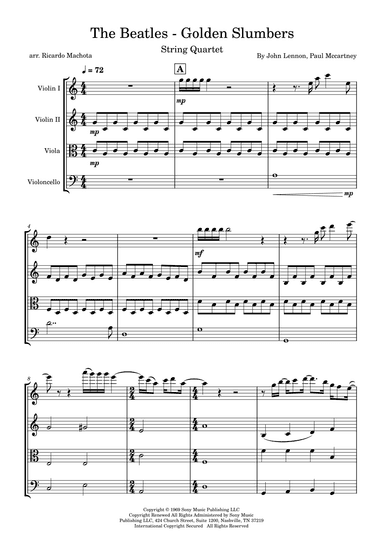 Golden Slumbers (arr. Ricardo Machota)