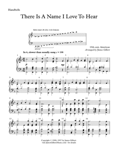 There Is A Name I Love To Hear (arr. James Gilbert)