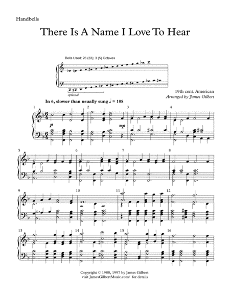 There Is A Name I Love To Hear (arr. James Gilbert)