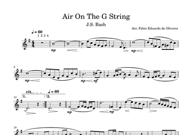 Air On The G String (Bach) - Easy Arrangement (arr. Fabio Eduardo de Oliveira)