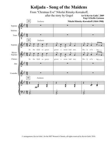 Koljada - Christmas Dance of the Russian Maidens Rimsky-Korsakov (Galiè) SSAA (arr. Kevin Galiè)