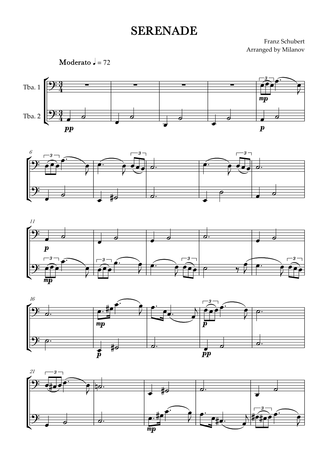 Serenade | Schubert | Tuba duet (arr. Milanov)
