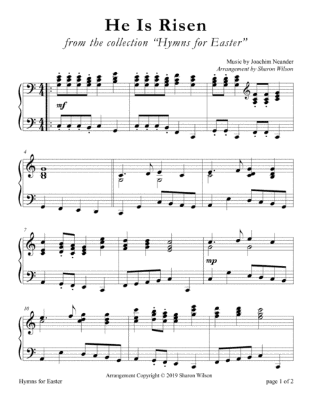 He Is Risen (LARGE PRINT Piano Solo) (arr. Sharon Wilson)