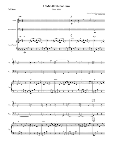 O Mio Babbino Caro (Puccini) for Piano Trio (arr. Fernando Britto)