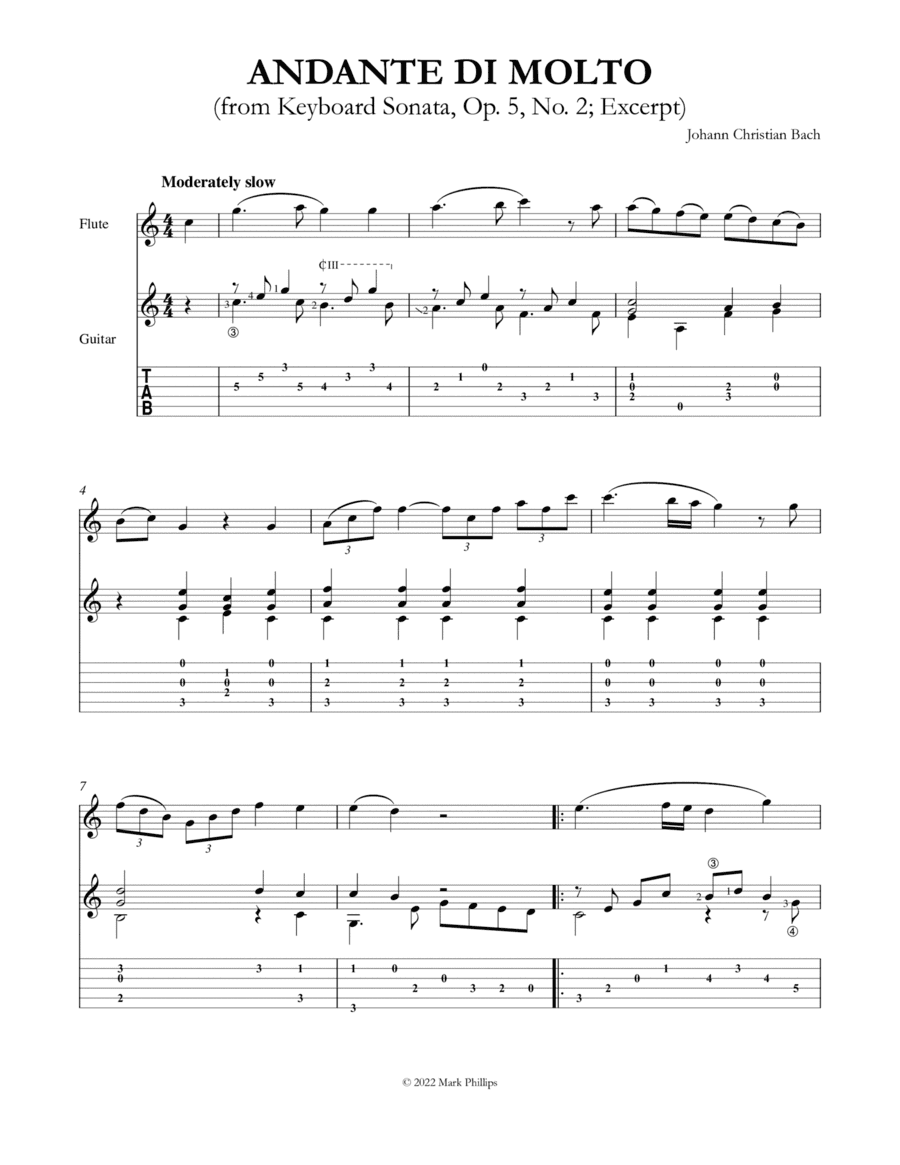 Andante di molto (from Keyboard Sonata, Op. 5, No. 2) (arr. Mark Phillips)