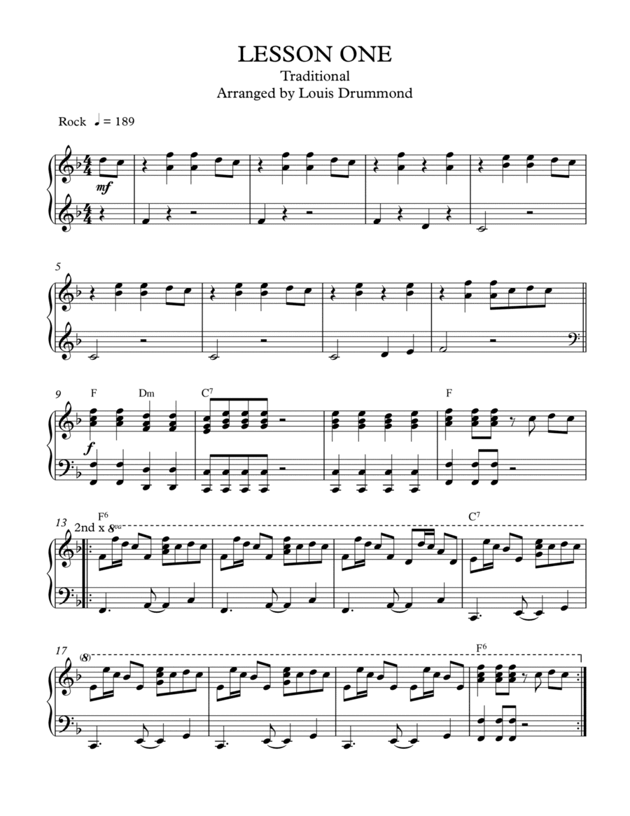 Lesson One (arr. Louis Drummond)