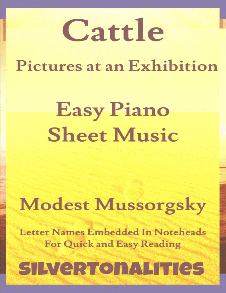 Cattle Pictures at an Exhibition Easy Piano Sheet Music (arr. SilverTonalities)