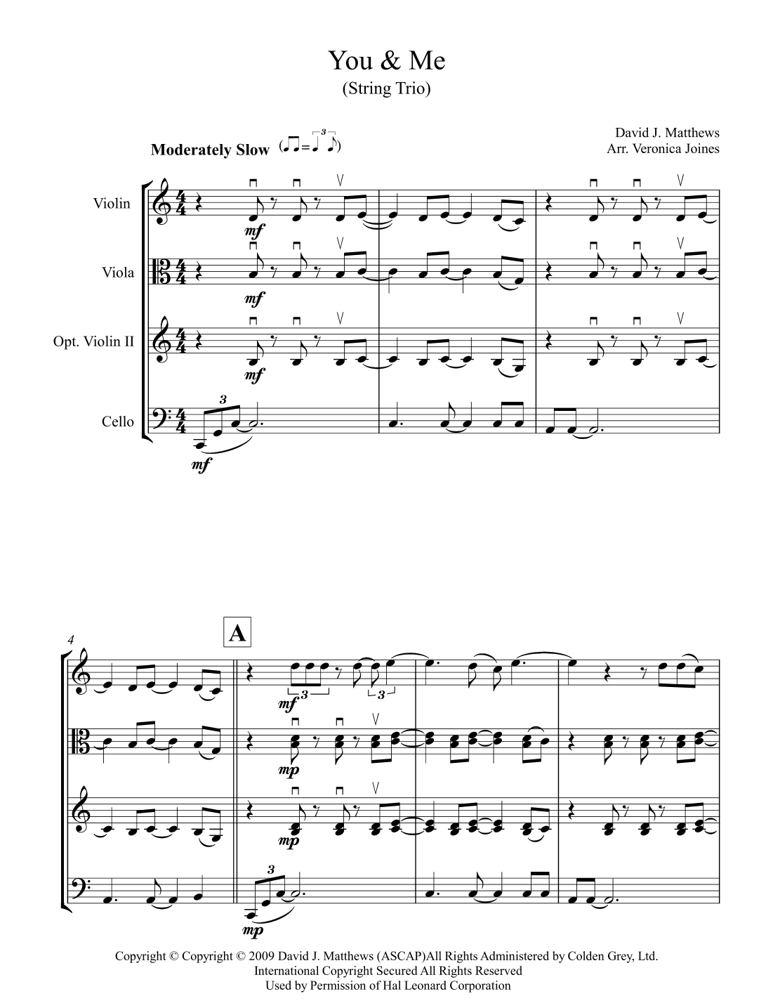 You & Me (arr. Veronica Joines)