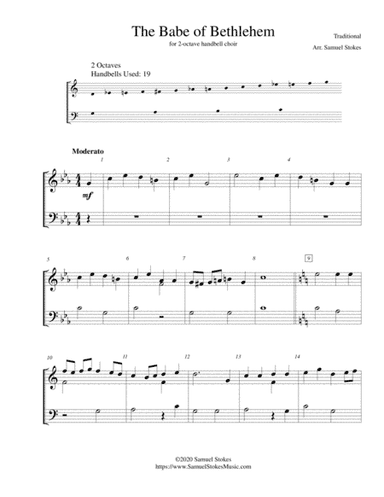 The Babe of Bethlehem (The Babe in Bethlem's Manger Laid) - for 2-octave handbell choir (arr. Samuel Stokes)