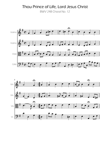 Thou Prince of Life, Lord Jesus Christ - Bach - String Quartet (arr. Ygor Nunes)