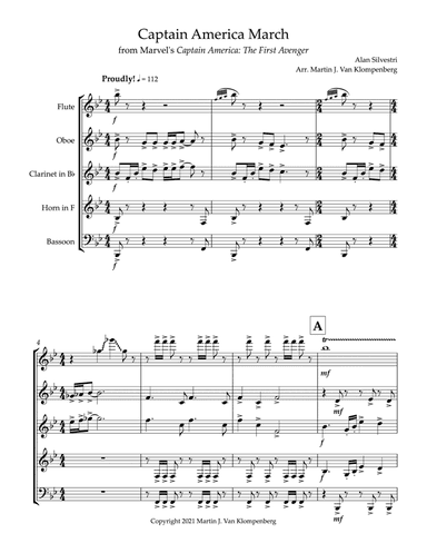 Captain America March (arr. Martin J. Van Klompenberg)