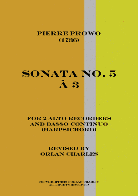 Pierre Prowo - Sonata No. 5 à 3 (arr. Revised by Orlan Charles)
