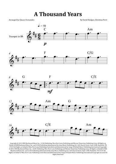 A Thousand Years (arr. Glauco Fernandes)