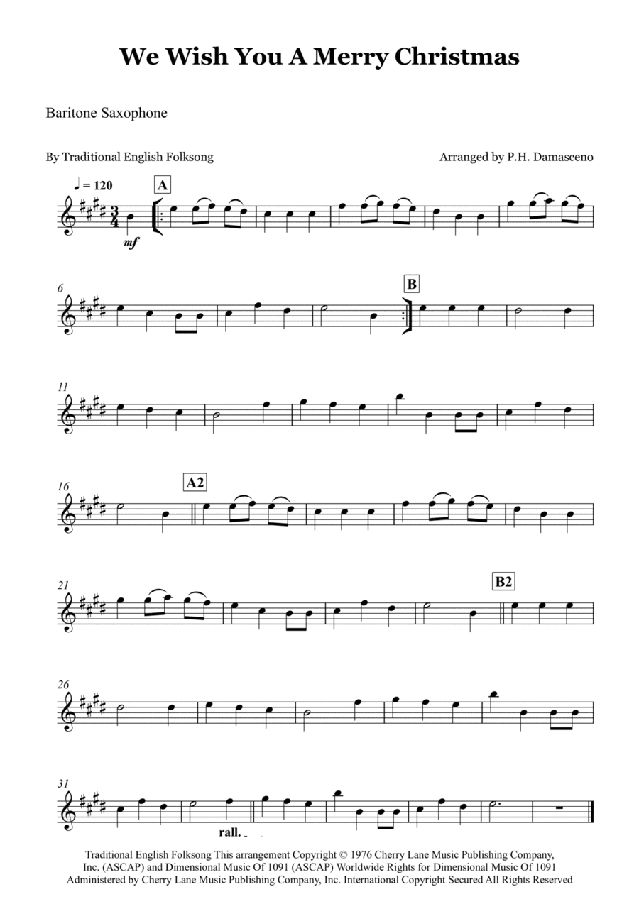 We Wish You A Merry Christmas (arr. P.H. Damasceno)