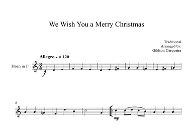 We Wish You a Merry Christmas (arr. Gildson Cerqueira)