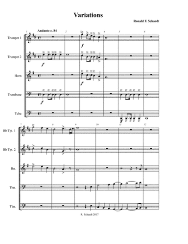 Variations - for Brass Quintet