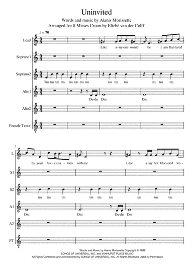Uninvited (arr. Elizbè van der Colff)