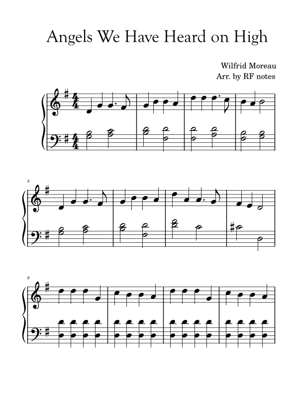 Angels We Have Heard on High (arr. RF notes)