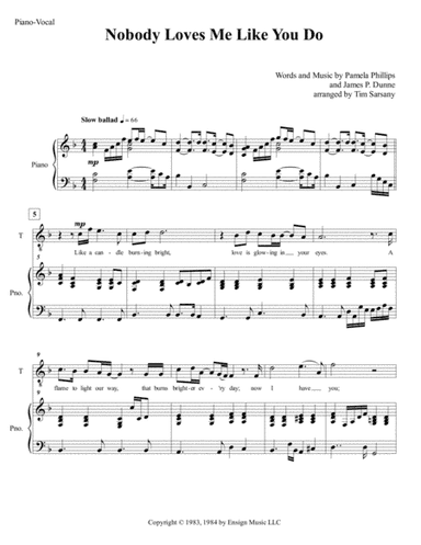 Nobody Loves Me Like You Do (arr. Tim Sarsany)