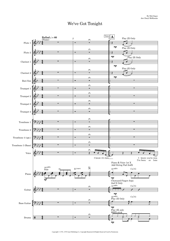 We've Got Tonight (arr. Daryl McKenzie)