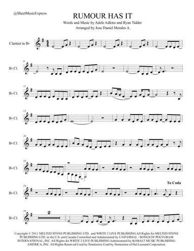 Rumour Has It (arr. Jose Daniel Morales A.)