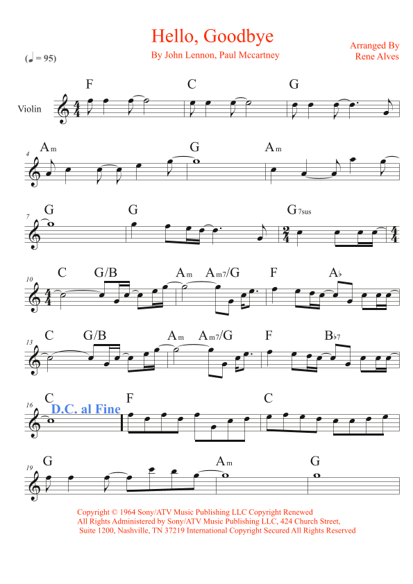 Hello, Goodbye (arr. Rene Alves)