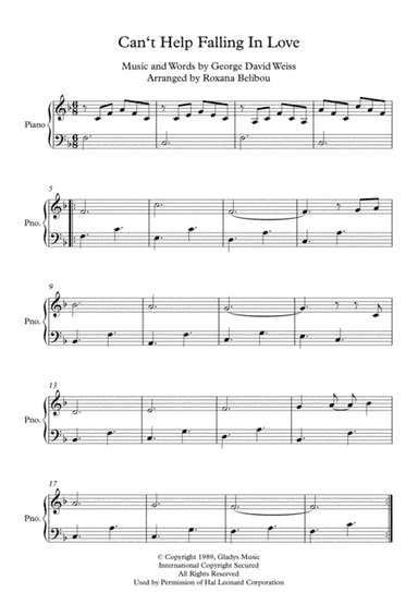 Can't Help Falling In Love (arr. Roxana Belibou)
