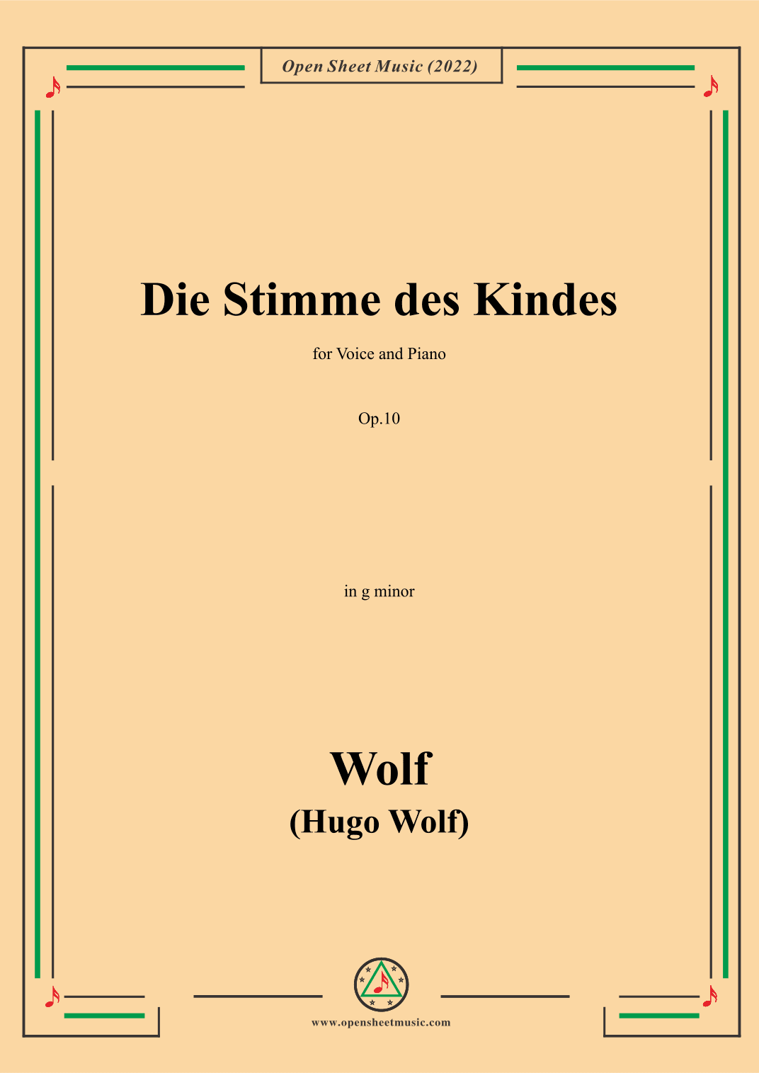Wolf-Die Stimme des Kindes,in g minor,Op.10(IHW 39) (arr. OSM Press)