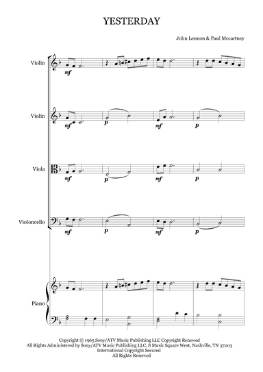 Yesterday (arr. Karen Gueiros)