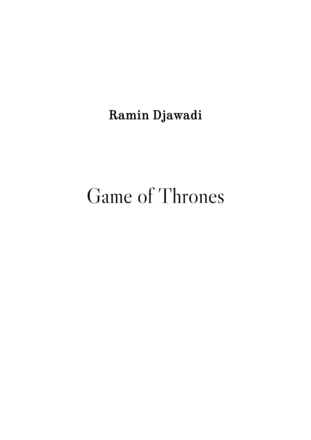 Game Of Thrones (arr. Stenio Caixeta)