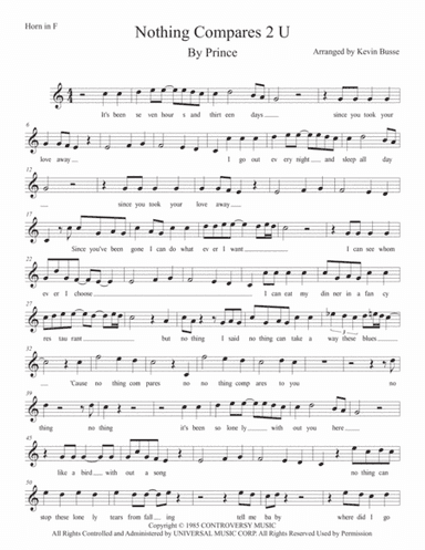 Nothing Compares 2 U (arr. Kevin Busse)