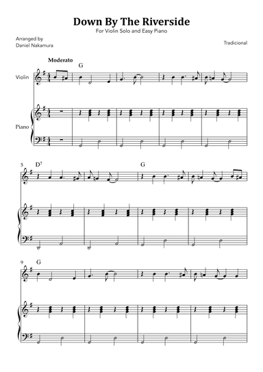 Down By The Riverside (For Violin Solo and Easy Piano) (arr. Daniel Nakamura)