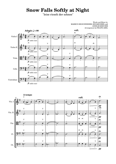 Snow Falls Softly at Night (Leise Rieselt Der Schnee) - Soft Version (arr. Felipe Abel)