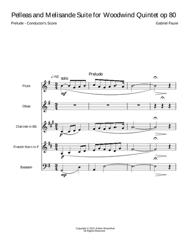 Pelleas and Melisande --  Prelude (arr. Esther S Rosenthal)