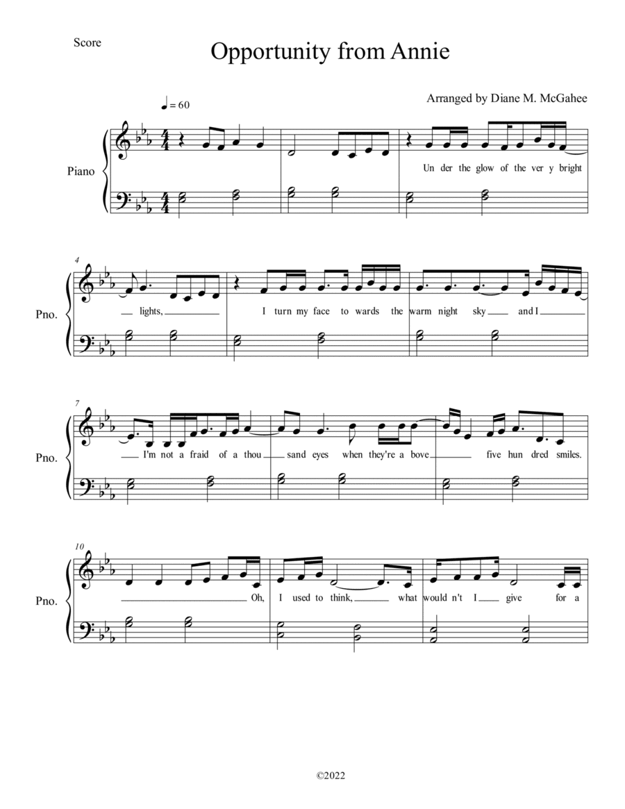 Opportunity (arr. Diane M. McGahee)
