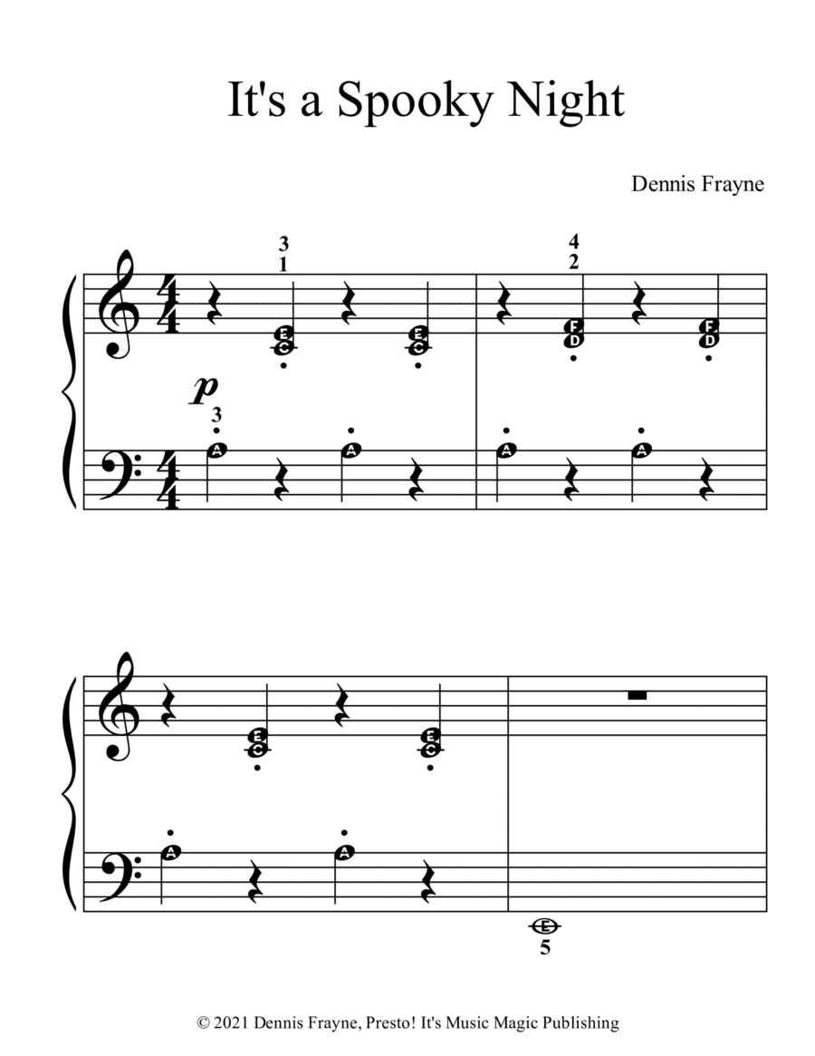 It's a Spooky Night (big alpha note notation)
