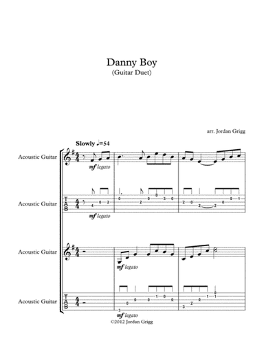 Danny Boy (Guitar Duet) (arr. Jordan Grigg)