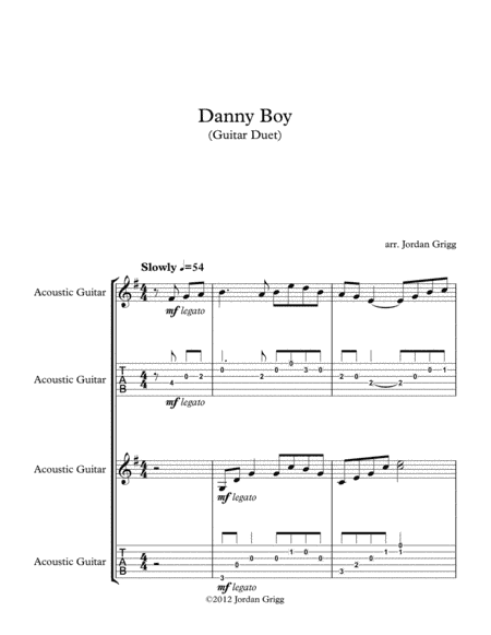 Danny Boy (Guitar Duet) (arr. Jordan Grigg)
