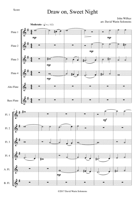 Draw on, Sweet Night for flute sextet (arr. David Warin Solomons)
