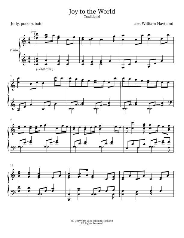 Joy to the World (arr. William Haviland)