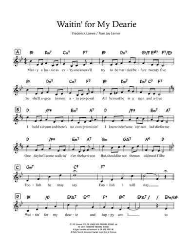 Waitin' For My Dearie (arr. C Lee)